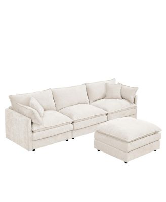  Modular Sectional Sofa, 102" L-Shaped Couch Set with Ottoman