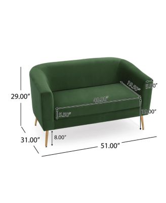 Streamdale Luxurious Velvet Loveseat with Gold Accents and Legs