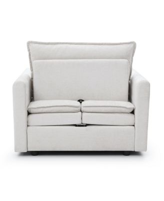 Chenille Sofa Bed, Cozy Lounge Chair with Ottoman 1-Seat