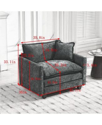 Cloud Sofa Single Seat (No Ottoman), Modern Sectional Couch