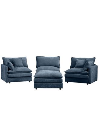  Modular Sectional Sofa, 102" L-Shaped Couch Set with Ottoman