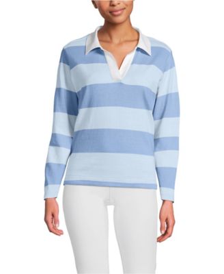 Women's Long Sleeve Mariner Johnny Collar Polo Tops