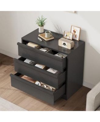 3 Drawer Nightstand for Bedroom, 30in Tall Small End Side Table with Large Storage & Anti-Tip Design