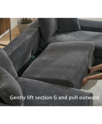 114" U-Shaped Sleeper Sofa Bed