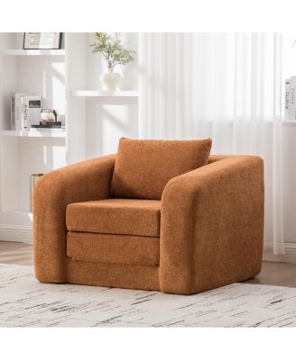 Convertible Chenille Sofa Bed with Pillow - Single Seater