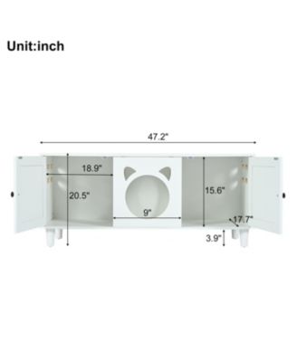 Cat Litter Box Cabinet with Scratching Door