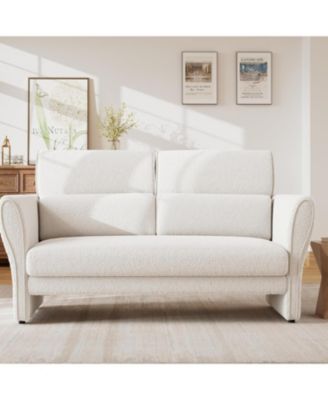 Two Seat Modern Boucle Accent Chair Lounge Upholstered Comfy Single Sofa Living Bedroom Office