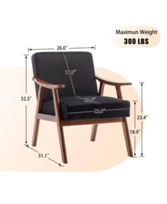 Modern Accent Chair, Living Room Chair with Solid Wood Frame, Lounge Wingback Chair