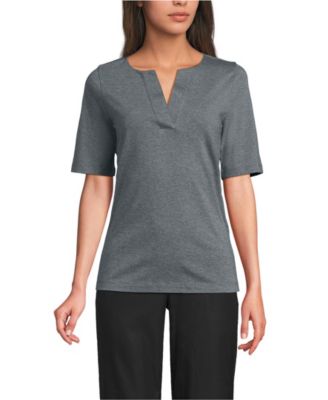 Women's Supima Jersey Half Sleeve Splitneck Shirt