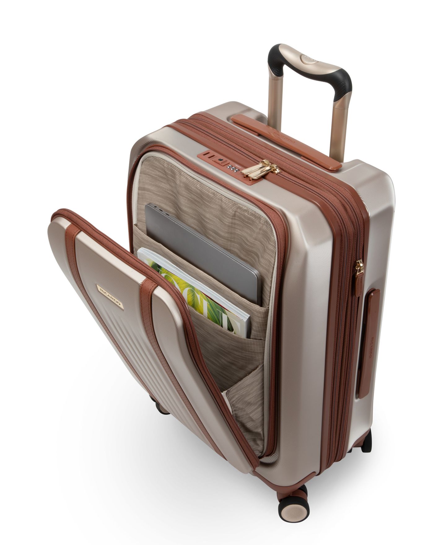 Чемодан Ricardo Montecito 2.0 Fast Access Small Hardside Carry-On Spinner Suitcase, цвет: Шампань — фото 6