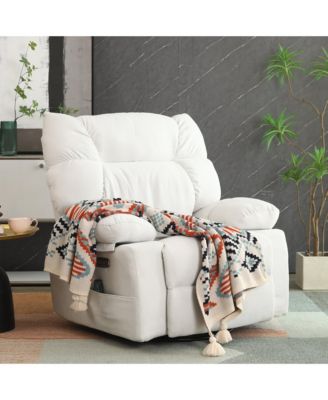 Swivel Power Recliner, Rocking Glider Chair with Massage & Heat