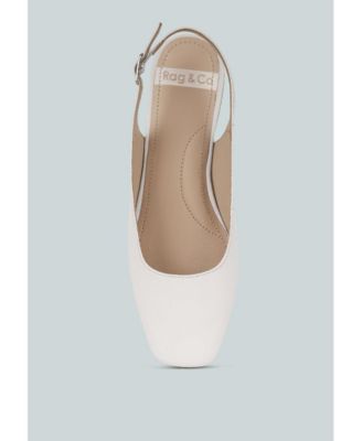 Rag and Co Womens Sozani Real Soft Leather Slingback Flats