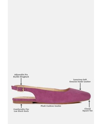 Rag and Co Womens Sozani Real Soft Leather Slingback Flats