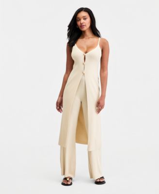 Women's Shimmer Knit Duster Tank Top