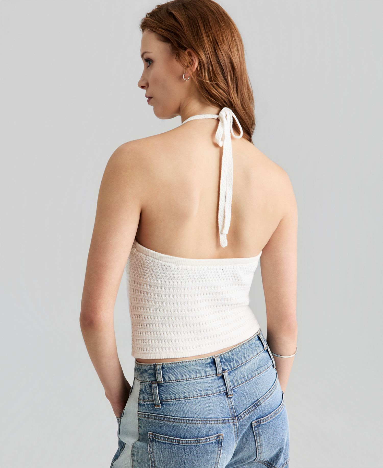 Women's Halter V-Neck Knit Tank Top