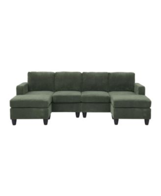 Savannah Modular Corduroy Sectional Sofa with Ottoman
