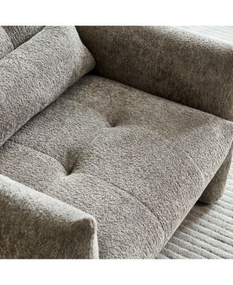 Streamdale Modern Tufted Accent Chair with Velvet Upholstery and Lumbar Pillow