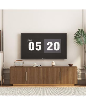 TV Stand with 16 Color LEDs, 68" Modern TV Cabinet Entertainment Center