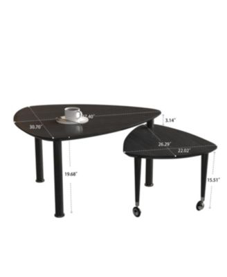 360 Rotatable Coffee Table for Living Room, Solid Wood Legs, Modern Apartment Furniture