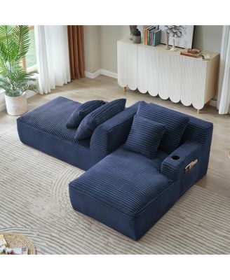  Compressible double chaise lounge with cupholders - No Assembly Required