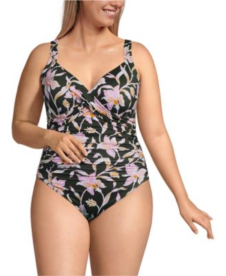Plus Size Sweetheart Underwire Wrap One Piece Swimsuit