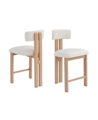 26.5" Round Stools - Low Back, Upholstered Seat
