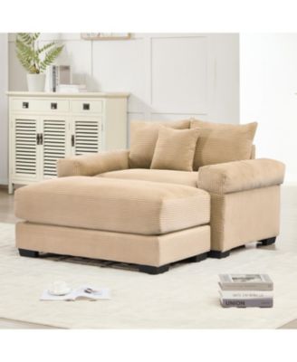 Oversized Cloud Modular Sectional Couch, Corduroy, Ottoman, Chaise