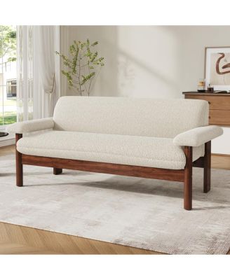 Modern Loveseat Sofa 2 Seater Couch with Armrest Pillows