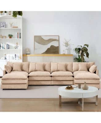 Modular Sectional Sofa, 130.7" U Shaped Couch Set, 4-Seater Comfy Cloud Couches