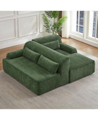  Chenille L-Shape Luxury Sectional Sofa, Minimalist Design, Comfy Sleeper Couch