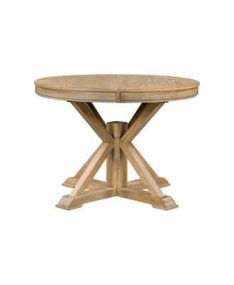 Retro Style Extendable Dining Table Set with 4 Chairs