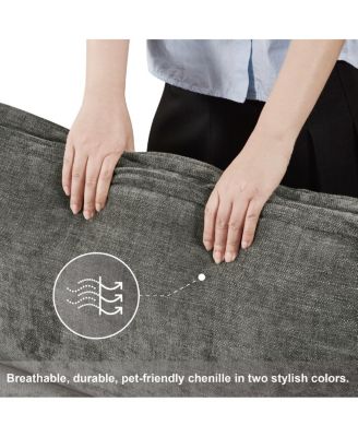 L-shaped sofa with storage, cotton-linen velvet, 3-seater, living room/office