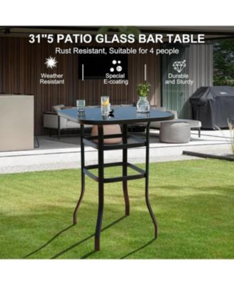 3 PCS Patio Swivel Bar Stools Set, 3 Piece Swivel Outdoor Table and Chairs Bar Set, All Weather Textile Fabric Outdoor High Stool Bistro Set