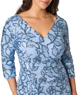 Plus Size Beaded V-Neck Short Dress