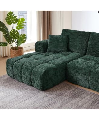 Chenille L-Shape Luxury Sectional Oversized Sofa, Minimalist Design, Comfy Sleeper Couch