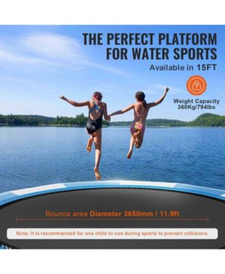 15 Ft Inflatable Water Bouncer with Ladder and Air Pump