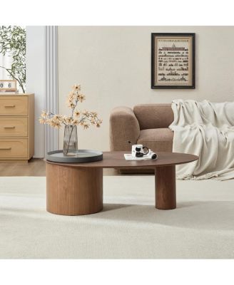 Modern Oval Luxury Coffee Table, Sophisticated Living Room Center Table