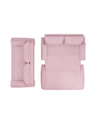 Queen Pull Out Sofa Bed, 3-in-1 Convertible Sleeper, Velvet Loveseat