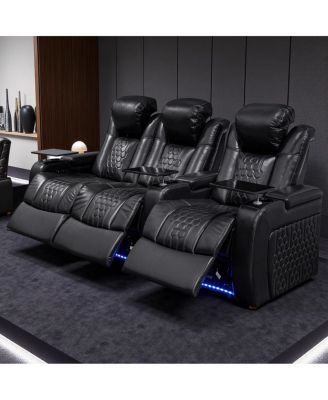 Streamdale 93.3" Power Recliner 3 PC, Top-Grain Nappa, Smart Charging, RGB LED