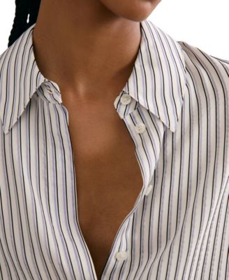 Women's Stripe Concealed-Placket Shirt