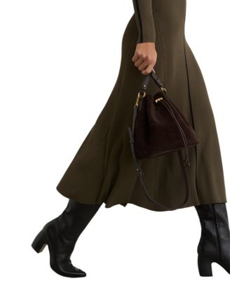 Women's Contrast-Stitch Knitted Midi Dress