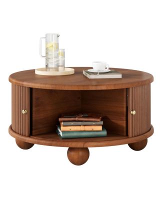 Streamdale Round Fluted Coffee Table with Storage