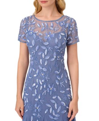 Adrianna Papel Women's Floral-Beaded Gown
