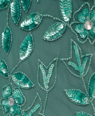 Adrianna Papel Women's Floral-Beaded Gown