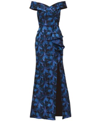 Women's Jacquard Off-The-Shoulder Gown