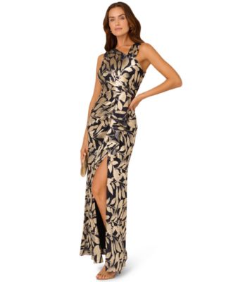 Women's Asymmetric Metallic Mermaid Gown