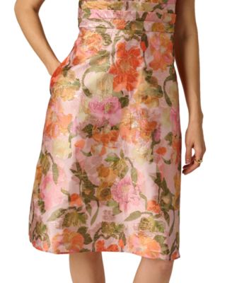 Women's Floral Jacquard Midi Dress
