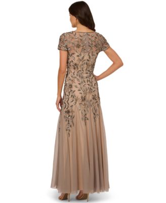 Adrianna Papel Women's Floral-Beaded Gown
