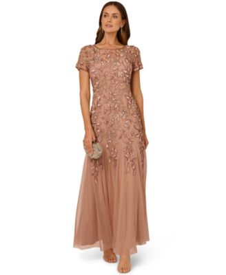Adrianna Papel Women's Floral-Beaded Gown