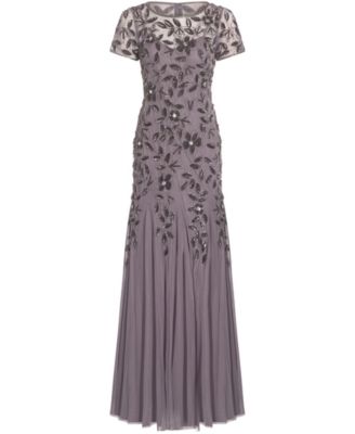 Adrianna Papel Women's Floral-Beaded Gown